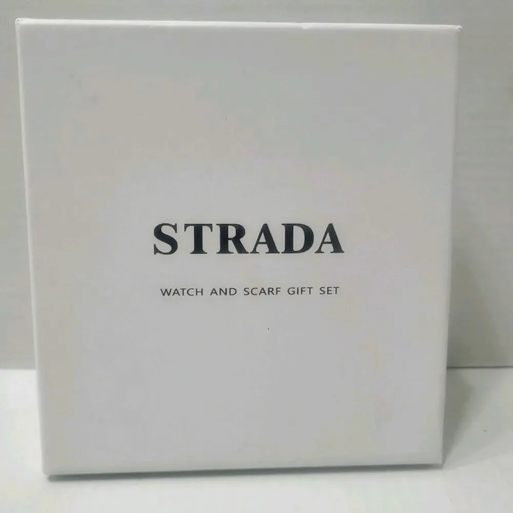Strada Genoa Women’s Watch & Scarf Gift Set Teal Band Boxed New Japan Movement